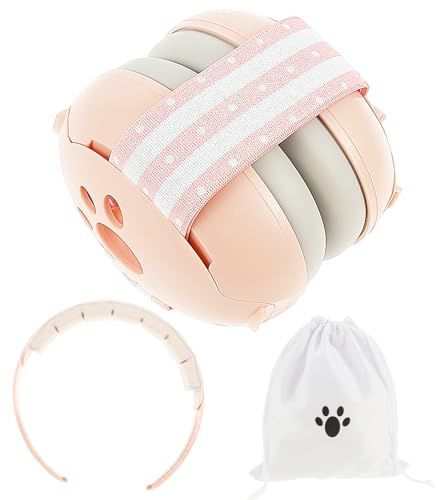 Protección auditiva para bebé, auriculares 2 en 1 para bebé, protección contra el ruido, con diadema ajustable y acolchada, orejeras para niños de hasta 48 meses, adecuados para dormir, viajar en