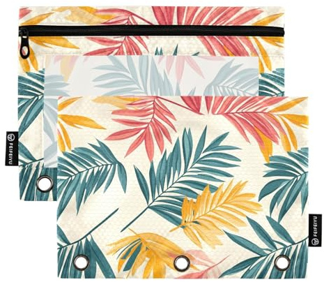 Pop Art Tropic Palms Binder Pocket Folders Binder Inserts for Binder Folder with Waterproof for Children Office Organizer