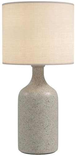 HOMCOM Tischlampe Tischleuchte Vintage Keramiksockel Sandbraun+Weiß