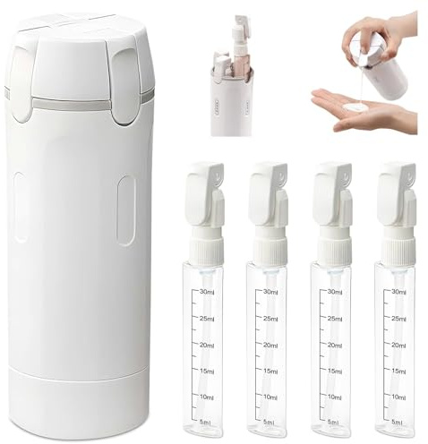 4 in 1 Travel Bottle Dispenser, Travel Bottles For Toiletries, Refillable Travel Essentials Leak Proof Travel Containers, Squeeze Bottles for Lotion Liquid Shampoos Conditioner Cream