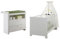trendteam smart living - Olivia - Babyzimmermöbel-Set (Babybett [143x83x78cm] + Wickelkommode [96x104x69cm]) - Weiß - silberfarbene Knopfgriffe