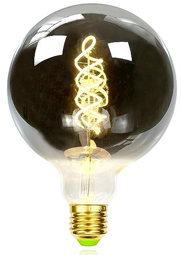 TIANFAN LED-Lampen Vintage Glühbirne 4W Dimmbares Rauchglas 2700K Warmweiße Edison-Schraube E27 Sockel 220 / 240V Dekorative Lampen (G125)
