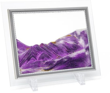 Coitak Sandscape, Moving Sand Art Picture, Moving Desktop Art, Sand in Motion, Medium Size 9x7(Purple) (7x9inch, Purple)