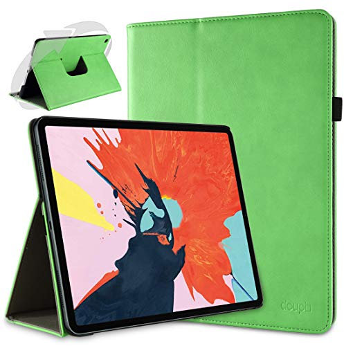 doupi Rotatif Housse pour iPad Pro 11 Pouces (2018), Deluxe 360 Degrés Smart Coque de Protection Simili Cuir Coque Cover et Case, Vert