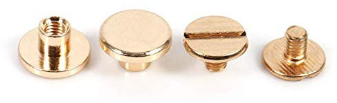 Set de Remaches de Artesanía en Cuero, 10 Conjuntos, Botones de Latón Macizo, 5/6.5/8 mm, Tornillos Dorados para Cinturón, Álbum de Fotos, Manualidades