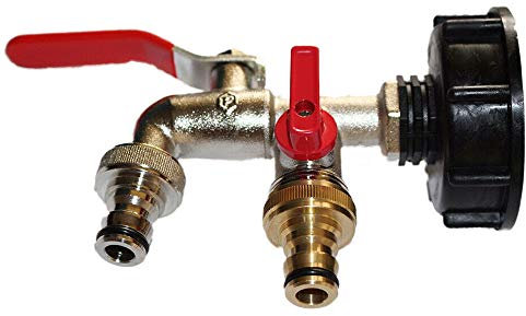 S60X6 Bouchon de réservoir IBC avec Robinet en Laiton 1,27 cm Connecteur à Clipser Double têtes Citerne d'eau