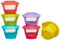 Vital Baby NOURISH Store & Wean Pots - Storage Pots with Soft Bases & Sides - Stackable - Leakproof lids - Bright Colours - BPA, Phthalate & Latex Free - Ideal for Weaning & Snacks - 6pk 2oz / 60ml