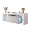 lukmebel COLGANTE Plus Beton TV-Schrank Hängeschrank Weiß Hochglanz Weiß Matt HG Fernsehschrank mit LED Beleuchtung und Push to Open System TV- Bank Sideboard Lowboard Wohnwand Wohnzimmer