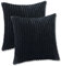 Kuscheli® 2er Set Kissenbezug im Doppelpack Cashmer Touch Fleece Kissenhülle, Sofakissen Kopfkissenbezug Kissenbezüge Couchkissen, Farbe:Schwarz, Größe:2X 60x60 cm
