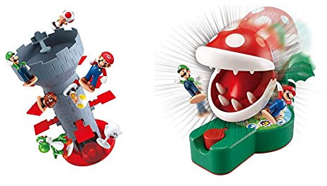 EPOCH GAMES 07356 Super Mario Blow Up! Shaky Tower (Edf) Gioco di abilità & 7357 Super Mario Piranha Plant Escape!