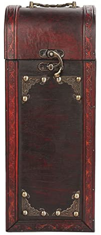 Caja de madera para botellas de vino, caja de vino decorativa de madera, soporte para botellas de vino vintage, organizador de exhibición de joyas con tapa