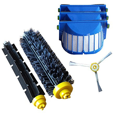 Kit di Manutenzione Premium Kit di Servizio Adatto per Robot aspirapolvere iRobot Roomba Serie 600 | Set spazzole + 3 filtri AeroVac + Spazzola Laterale