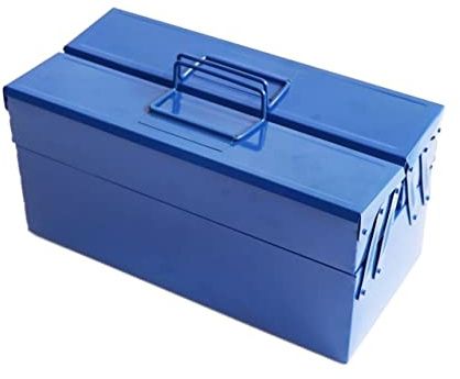 UNNS Metal Storage Case Small Tool Box with 3-layer Folding Trays Portable Repair Hardware Electrician Household Organizer Toolbox (Color : A)