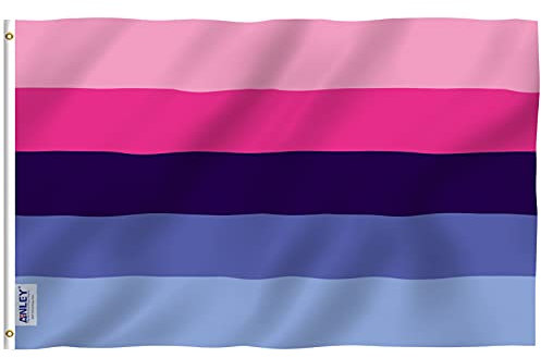 Drapeau de fierté pansexuelle omnisexuelle Anley Fly Breeze 3 x 5 pieds - résistantes à la décoloration - En-tête en toile et double couture - Drapeaux LGBT en polyester avec œillets en laiton