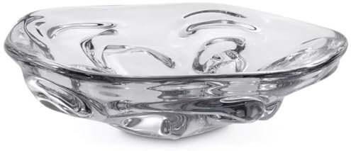 Casa Padrino Cuenco de Vidrio de Lujo Ø 27,5 x A. 7 cm - Frutero Decorativo de Vidrio soplado a Mano - Accesorios Decorativos de Vidrio - Colección de Lujo