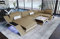 Sofa Wohnlandschaft Calabria - mit LED Beleuchtung, verstellbare Kopfstützen, Recamiere/Mikrofaser/Ausrichtung wählbar (Ottomane Links, Weiss-Cappuccino)
