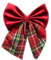 Fiocco Decorativo Fuoriporta Puntale Albero Natale Velluto Scozzese Tartan Rosso