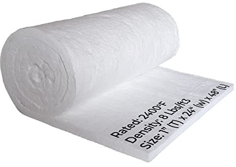 SIMOND STORE Keramikfaser-Isolierdecke – 2,5 x 61 x 121,9 cm – 8# 2400F – feuerfeste Isolierdecke für Schmiedeofen, Kamin, Kessel, Ofen, Pizzaofen, Kamin, Herd, Geschirrspüler und mehr
