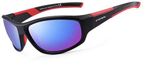 EYEFORE Sonnenbrille-Herren-Damen-Polarisiert Sportbrille Schwarz Fahrerbrille UV400 Schutz