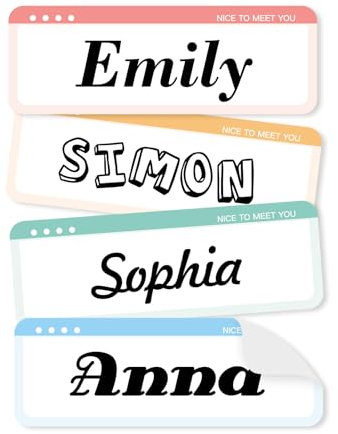 NIIMBOT Namensaufkleber 160 Stück, Etiketten für D11/D110/D101 Etikettendrucker, Wasserfeste Namensschilder für für Kinder Gegenstände, für Kita Schule und Kindergarten (Treffen)