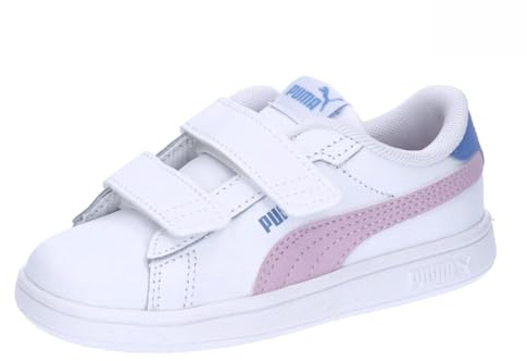 PUMA Unisex Baby Smash 3.0 L V Inf Turnschuhe, Puma White Grape Mist Blue Skies, 26 EU