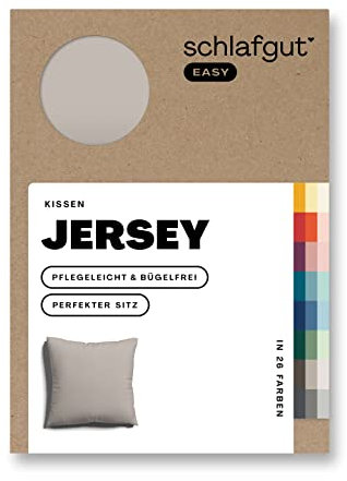 Schlafgut Easy Jersey Kissenbezug 40x40 cm Sand Mid mit 100% Baumwolle, superweicher & atmungsaktiver Kopfkissenbezug