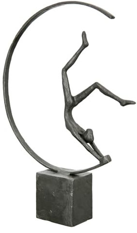 GILDE Deko Skulptur Gymnast Turner - Figur Frau im Handstand - Frauenfigur Deko Wohnzimmer Schlafzimmer - Farbe: Braun - 21 x 29 cm