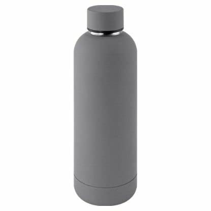 Botella térmica agua acero inoxidable personalizada láser | Sin BPA | Mantiene 24H Frio / 12H Calor | Isotérmica y Hermética - Doble Pared al Vacío a Prueba de Fugas (500ml, Gris Mate)
