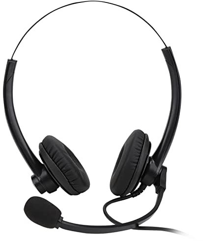Topiky A26-RJ Hands-Free Call Center Customer Service Headset Noise Canceling Professional Microphone Telephone Headset with RJ11 Crystal Head for Desk Phone