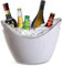 VIRSUS Secchiello Portaghiaccio Ovale 90096, Misura 34,5x26x24 cm, capacità 8 Lt, Secchio in plastica per Ghiaccio, 2 Maniglie, Secchiello per Bottiglie Vini, Champagne per Feste ed Eventi (Bianco)