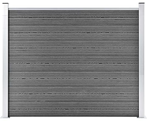 Camerina Zaunelement WPC 180x146 cm Zaun Sichtschutz GartenzäUne Sichtschutzelemente Garten Dekorative ZäUne Grau