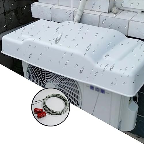 BPILOT Outdoor Window Air Conditioning Unit Cover, AC Unit Top Covered, Waterproof Anti-UV Plastic Rain Canopy For Mini Split Heat Pump Condenser Compressor (Color : White, Size : 95x43X15cm)