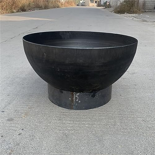 HJDSUDU Rustic Cast Iron Fire Pit Bowl, Fireplace Extra Deep Large Round Wood Burning Firepit BBQ Grill Steel Fire Bowl Heavy Duty Metal Grate Rustproof Bonfire Stove,100CM