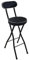 Taburete de Bar Plegable, Silla de Altura de Mostrador con Asiento Acolchado, 55/60/65cm Taburete de Cocina Redondo Portátil con Respaldo, Taburete Plegable para Adultos Isla Exterior (Color : Zwart