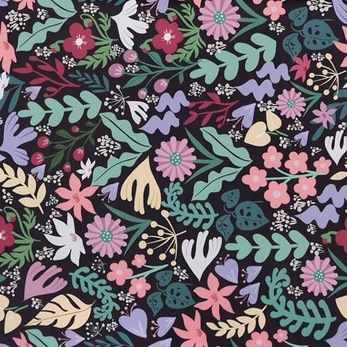 Hode Sticky Back Plastic Patterned Dark Plant 44cmx3m, Peel and Stick Self Adhesive Wallpaper Contact Paper Waterproof, Vinyl Wrap for Wall Furniture Bedroom Living Room Table