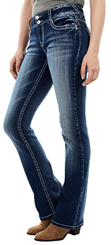 Damen Schlaghosen Jeanshose Lang Stretch Skinny Schlagjeans Bootcut Flared Hose Casual Hohe Taille Jeans Ausspülen Wash Out Jeans Damen Boot-Cut Jeans Hose Vintage Jeanshose Schlagjeans Streetwear