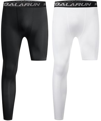 Koalarun Einbein-Kompressionsleggings in voller Länge für Basketball, Einbeinhose, lange Sporthose, Baselayer-Leggings, 1–2er-Pack