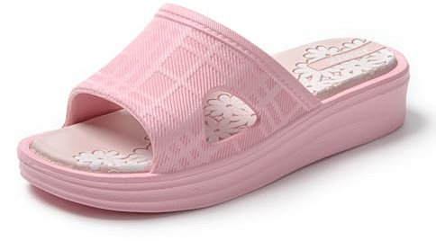 JOMIX Ciabatte Donna Estive Pantofole Gomma Zeppa Morbide Leggere Comode da Casa Mare Spiaggia SD9216 Rosa, 39