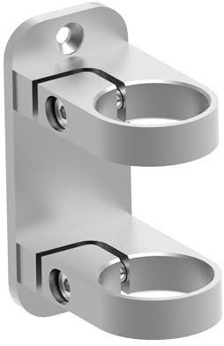Sellon24® Anclaje de pared de acero inoxidable, redondo, poste de barandilla de 42,4 mm, ajustable, soporte para postes, redondo, soporte para tubos, estable, lateral, soporte de pared, pieza de