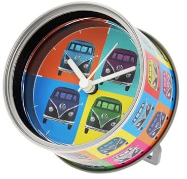 BRISA VW Collection - Volkswagen Tisch-Uhr, Magnet-Uhr, MyClock auch personalisierbar, Foto-Geschenk, VW-Fan-Sammler-Stück (Bulli Fronten/Multicolor)