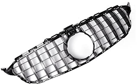 SYLTER Double Slats Auto Frontstoßstange Grill Grille Racing Grills Für Mercedes Für Benz W205 C200 C250 C300 2015-2018 Auto Kühlergrill (Color : Schwarz)