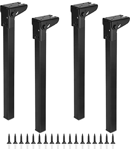 EUTYRG Pieds de Table pliants en Fer à 90 °, 4 pièces, charnières autobloquantes, Pieds de Support de Meubles en métal, Pieds de Table Basse (60cm)