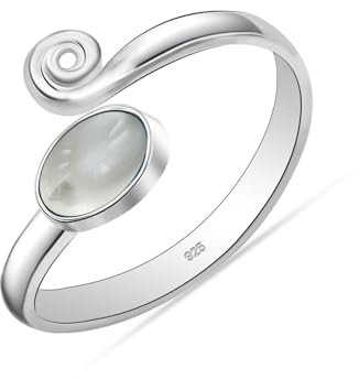 LeCalla 925 Sterling Silber Zehenringe für Frauen | Minimalistische offene einstellbare handgemachte Edelstein Zehenring | Frauen Manschette Zehenring Sommer Strand Fußschmuck