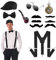 ACWOO 20er Jahre Herren Accessoires, 7 Stück 1920er Herren Kostüm Zubehör Set, Ma-fia Kostüm Herren, Herren Kostüm für Halloween & Partys Karneval Fasching Cosplay Geburtstag