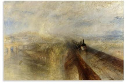 WANGLIDD Regen, Dampf und Geschwindigkeit – Die große westliche Eisenbahn von Joseph Mallord William Turner, Kunstdruck, Wandkunst, Gemälde, Leinwand, Geschenk, Dekoration, Zuhause, dekorativer