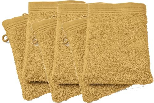 UNIVERSDECOR Lot de 2 ou 6 Gants de Toilette Spa 15 x 21 cm / 400 GR/m² (6, Jaune Maïs)