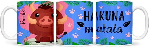 König der Tiere Tasse – 330 ml Kaffeebecher – Tiermotive – Hakuna Matata Design (Pumbaa)