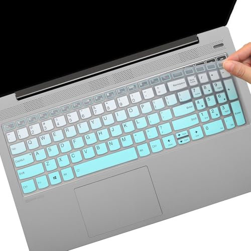 MUBUY Keyboard Cover for 2024 2023 Lenovo V15 Series 15.6, Lenovo IdeaPad 1/IdeaPad 1i 15.6 inch Laptop 15ADA07 15IAU7 15ALC7 15IJL7, New Lenovo IdeaPad 1 15IGL7 15.6 US Keyboard Skin-GradientMint