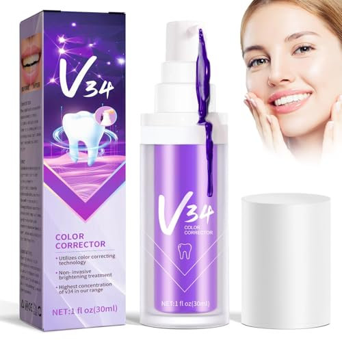 Purple Teeth Whitening ToothPasta Purple Toothpaste sbiancanti dentifricio viola V34 color correttore siero viola dentifricio denti bianchi rimozione di macchie di caffè, fumo, denti gialli