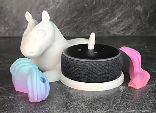 Support majestueux licorne Alexa DOT 3 - Enchantez votre maison (arc-en-ciel 2)
